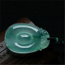 緬甸老坑玻璃種天然飄花翡翠A貨玉貔貅吊墜掛件