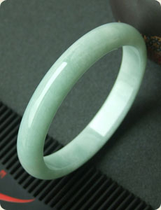 富貴美滿緬甸天然翡翠A貨冰糯種翡翠手鐲 內徑57.5mm圖