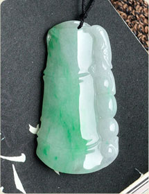 三生與共緬甸天然冰糯種翡翠A貨玉竹節掛件圖