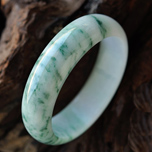 青翠欲滴天然緬甸A貨冰糯種飄花手鐲 內徑58.3mm圖