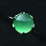 滿綠翡翠A貨戒指 緬甸玻璃種天然玉石指環圖