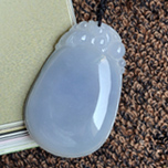 緬甸天然冰糯種紫羅蘭A貨翡翠如意掛件圖