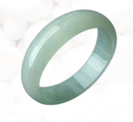 清顏凝霜天然緬甸老坑冰種A貨翡翠手鐲 內徑55.5mm圖