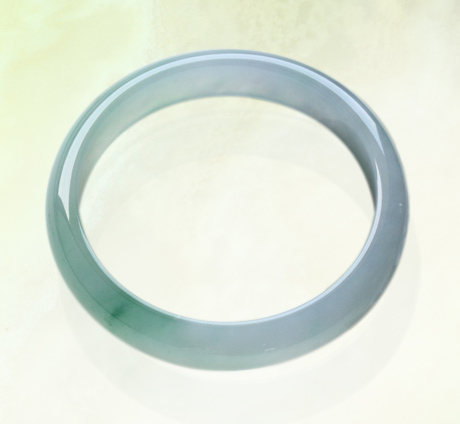 美麗無暇緬甸天然翡翠A貨冰玻種翡翠手鐲 內徑55.5MM圖