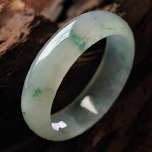 緬甸天然老坑A貨冰種飄花翡翠手鐲 內徑57.4MM圖