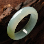 天然緬甸老坑冰種寬版翡翠A貨手鐲 內徑59.4MM圖