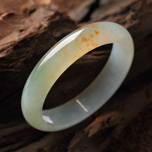 冷面伊人緬甸老坑天然冰種帶黃翡A貨玉手鐲 內徑59.6MM圖