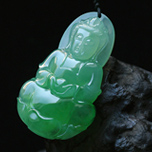 大慈大悲緬甸天然A貨冰種觀音掛件圖