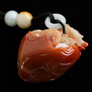 二月二龍抬頭天然緬甸翡翠糯種紅翡龍掛件 手玩件圖