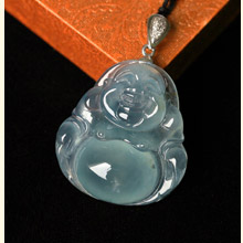 目酣神醉天然緬甸老坑A貨冰玻種起熒佛公掛件圖