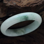 天然緬甸老坑翡翠A貨冰糯種翡翠手鐲 內徑59mm圖