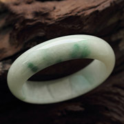 輕云出軸天然緬甸老坑A貨冰糯種飄花手鐲 內徑56MM圖