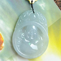 福氣凌人冰糯種佛牌翡翠掛件