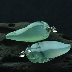 魂牽夢縈天然緬甸A貨冰玻種飄花福祿壽項墜掛件-情侶對配圖