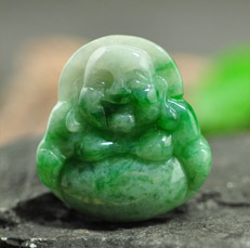 慈航普渡緬甸天然翡翠A貨彌勒佛吊墜圖
