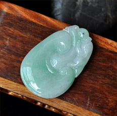 幸福吉祥緬甸老坑天然翡翠A貨翡翠掛件圖