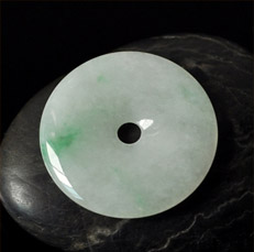 路路平安緬甸天然A貨翡翠平安扣掛件圖