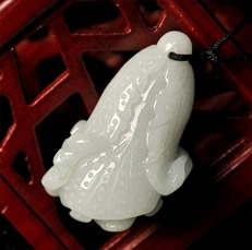 財似流水緬甸翡翠白菜掛件圖