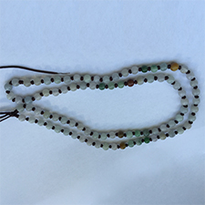 楚楚動人天然緬甸A貨翡翠老坑冰糯種三彩珠子項鏈