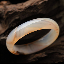 桃腮粉臉天然彩繪瑪瑙手鐲 內徑56mm