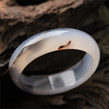 云霧飄渺天然水墨瑪瑙手鐲 內徑54.3mm