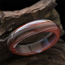 墨色離人天然水草紅色瑪瑙手鐲 內徑58mm