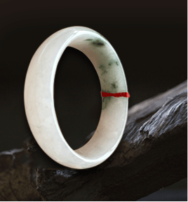 細潤如脂天然緬甸翡翠A貨老坑糯種飄花手鐲53.7mm